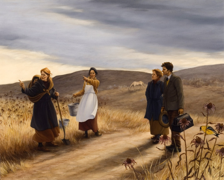 Frostad_Stephanie_33_2 A Consultation, 2010. Oil on canvas, 16x20". Sold