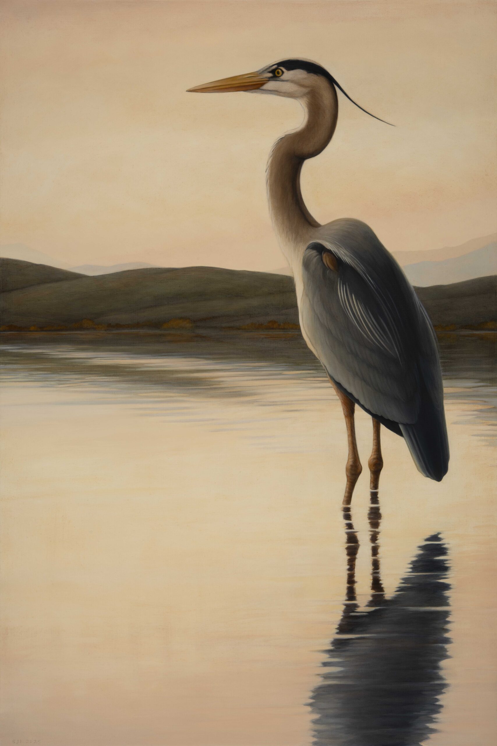 Reflections I, 2025. Graphite & oil on wood panel, 36x24". Detail of commission for PHF Hospice Center, Missoula